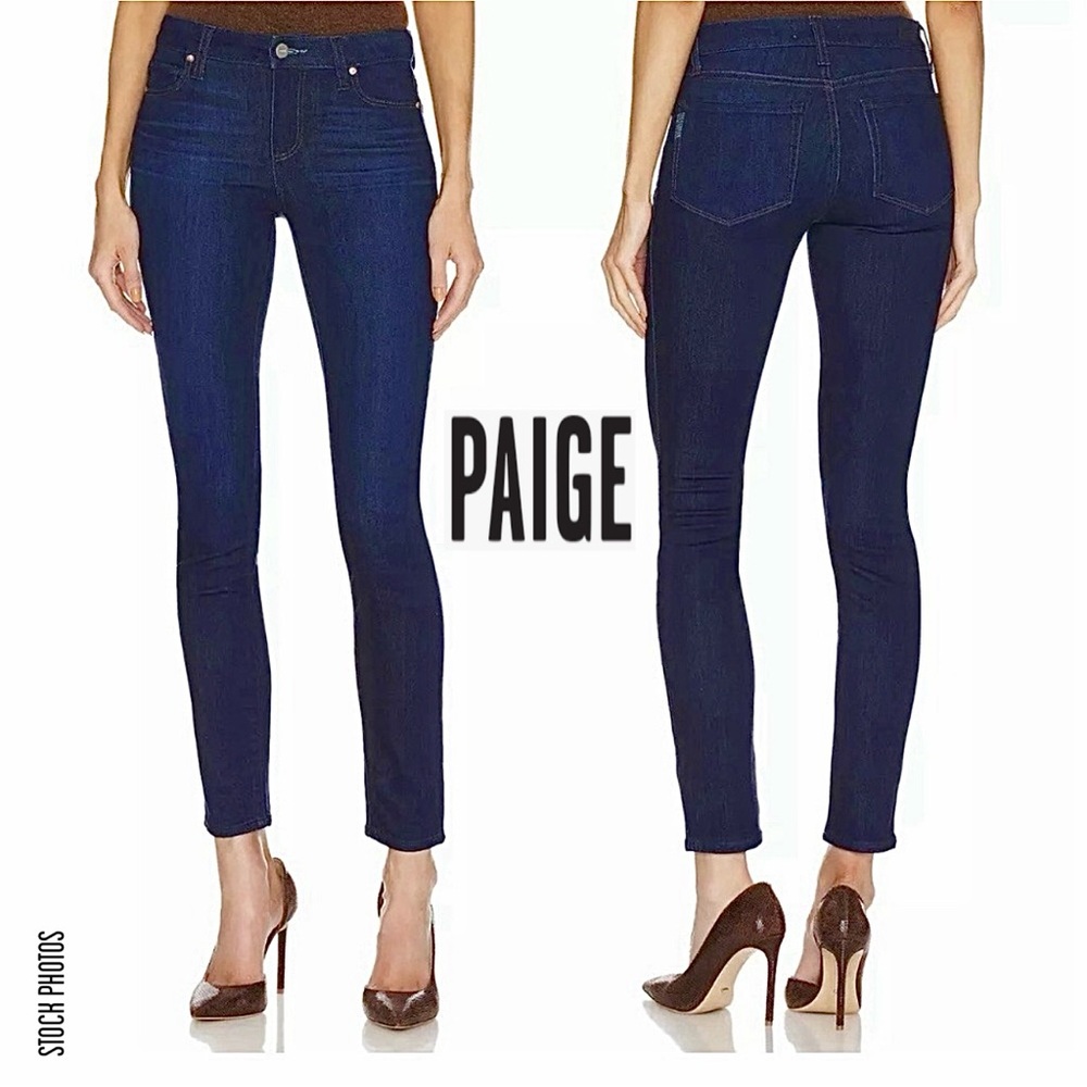 PAIGE Verdugo Ultra Skinny Emma Dark Wash Mid-Rise Jeans (28) - Picture 15 of 17